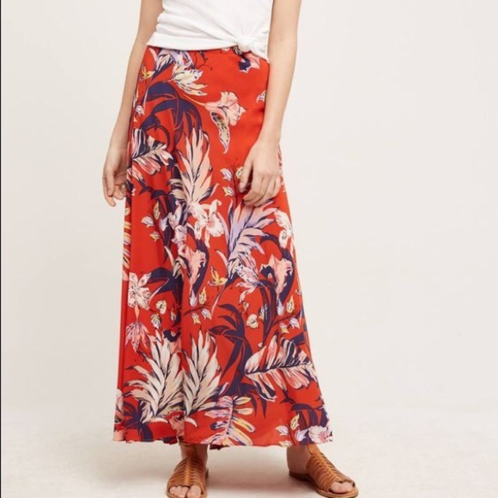 Anthropologie silk skirt